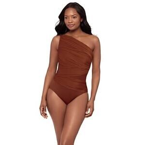 Miraclesuit Network Jena One Shoulder Allover Slimming One-Piece Swimsuit US 10